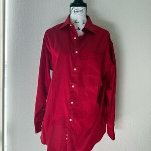Geoffrey Beene Red Casual Button Down Shirt